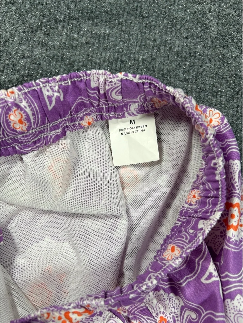 Peter Millar Men's Purple Paisley Pattern Swim Shorts Size M